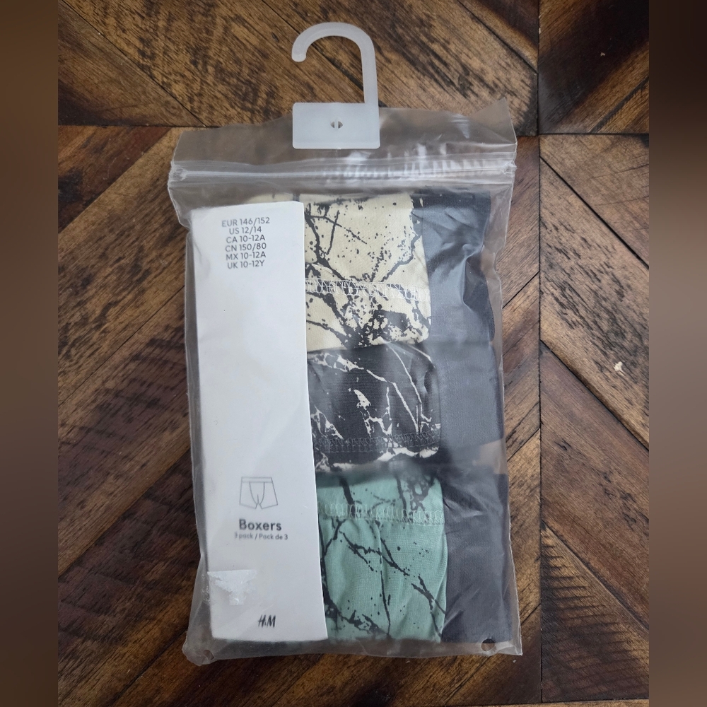 H&M Black and Green Abstract Boxers
